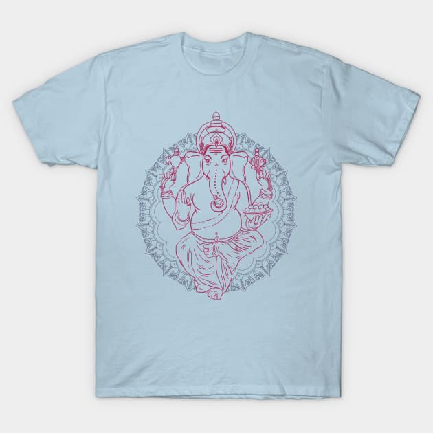 Ganesha - ganesha hindu buddhism elephant with mandala T-Shirt by OutfittersAve